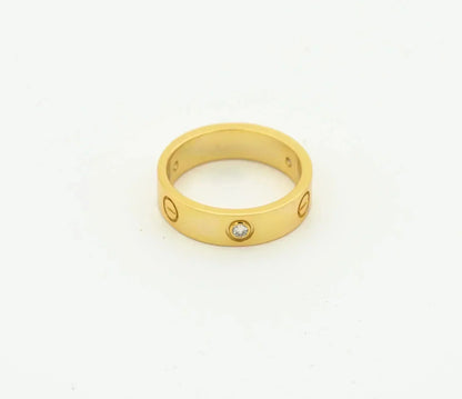 [Aurora]LOVE RING 4MM 1 DIAMOND GOLD