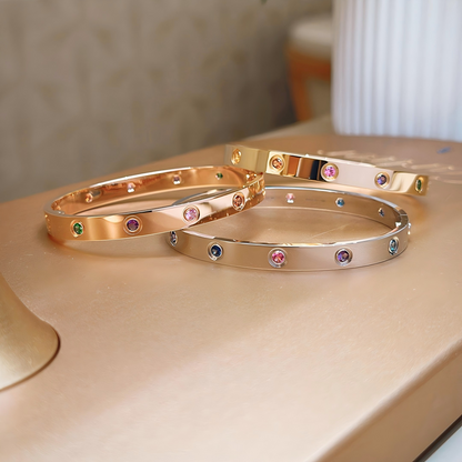 [Okajuri Jewelry]2026 RAINBOW LOVE BRACELET 6.1MM  10 DIAMONDS