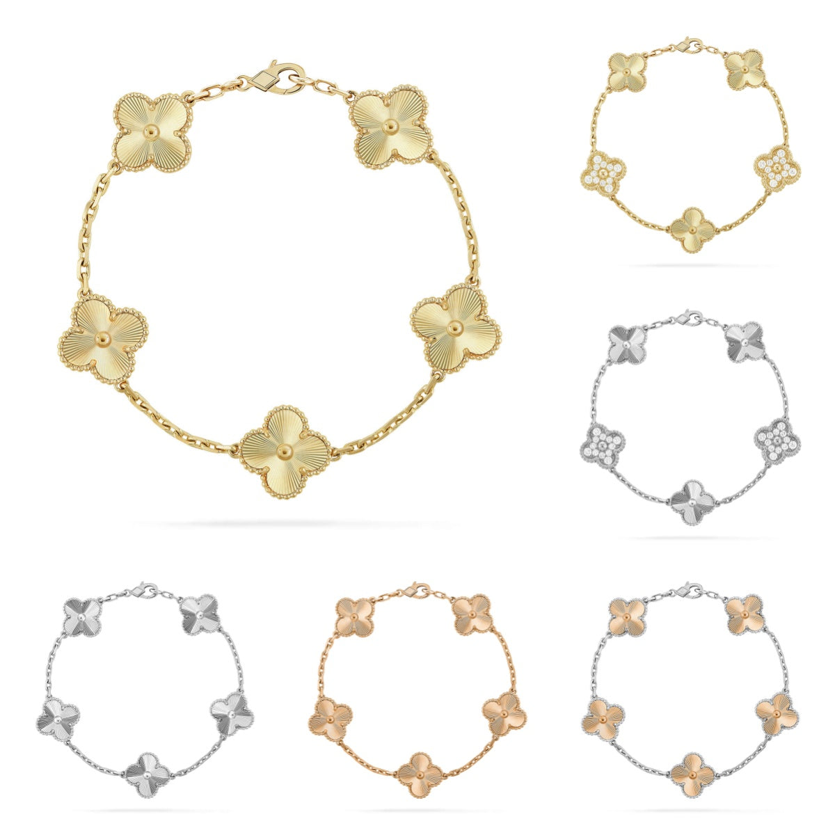 [AURORA] CLOVER 5 MOTIF LASER BRACELET COLLECTION