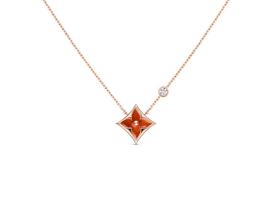 [Aurora]STAR NECKLACE PINK GOLD 1 DIAMOND
