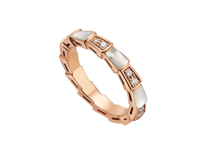 [AURORA]SERPENTI RING ROTGOLD DIAMANT MOP 3MM