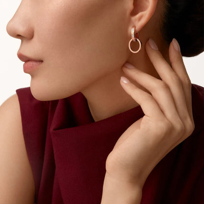 [AURORA]LOVE 3.3MM DANGLE HALF DIAMOND EARRINGS