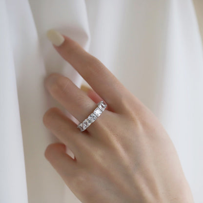 [Aurora]Elegant Princess Cut Tennis Ring