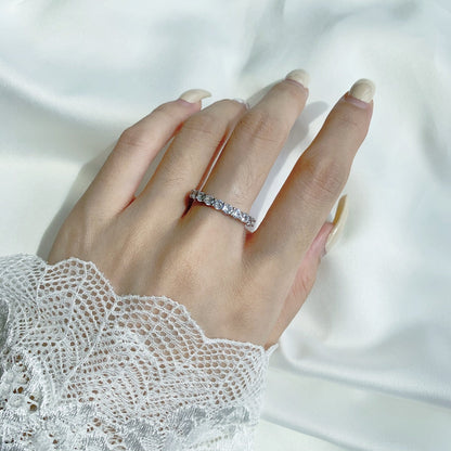 [Aurora]Sparkling Round Cut Tennis Ring
