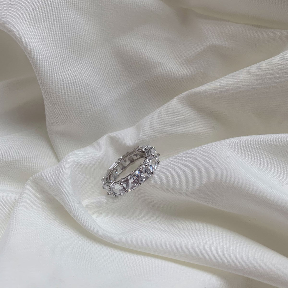 [Aurora]Elegant Princess Cut Tennis Ring