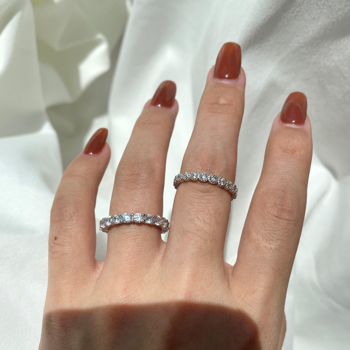 [Aurora]Sparkling Round Cut Tennis Ring