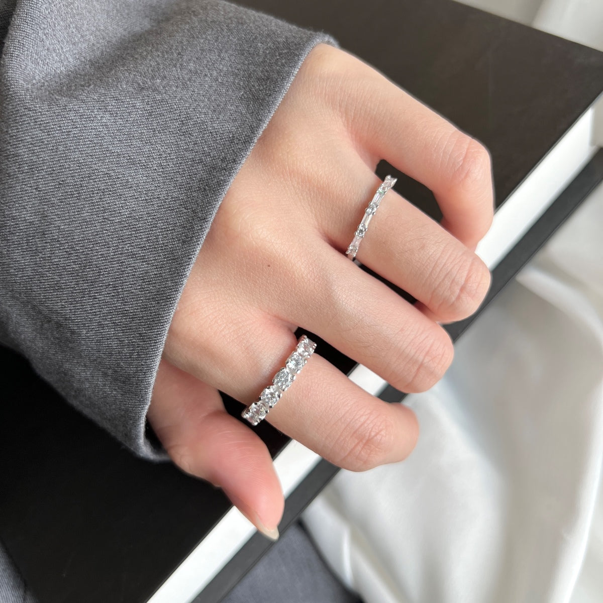 [Aurora]Eternity Round Cut Tennis Ring