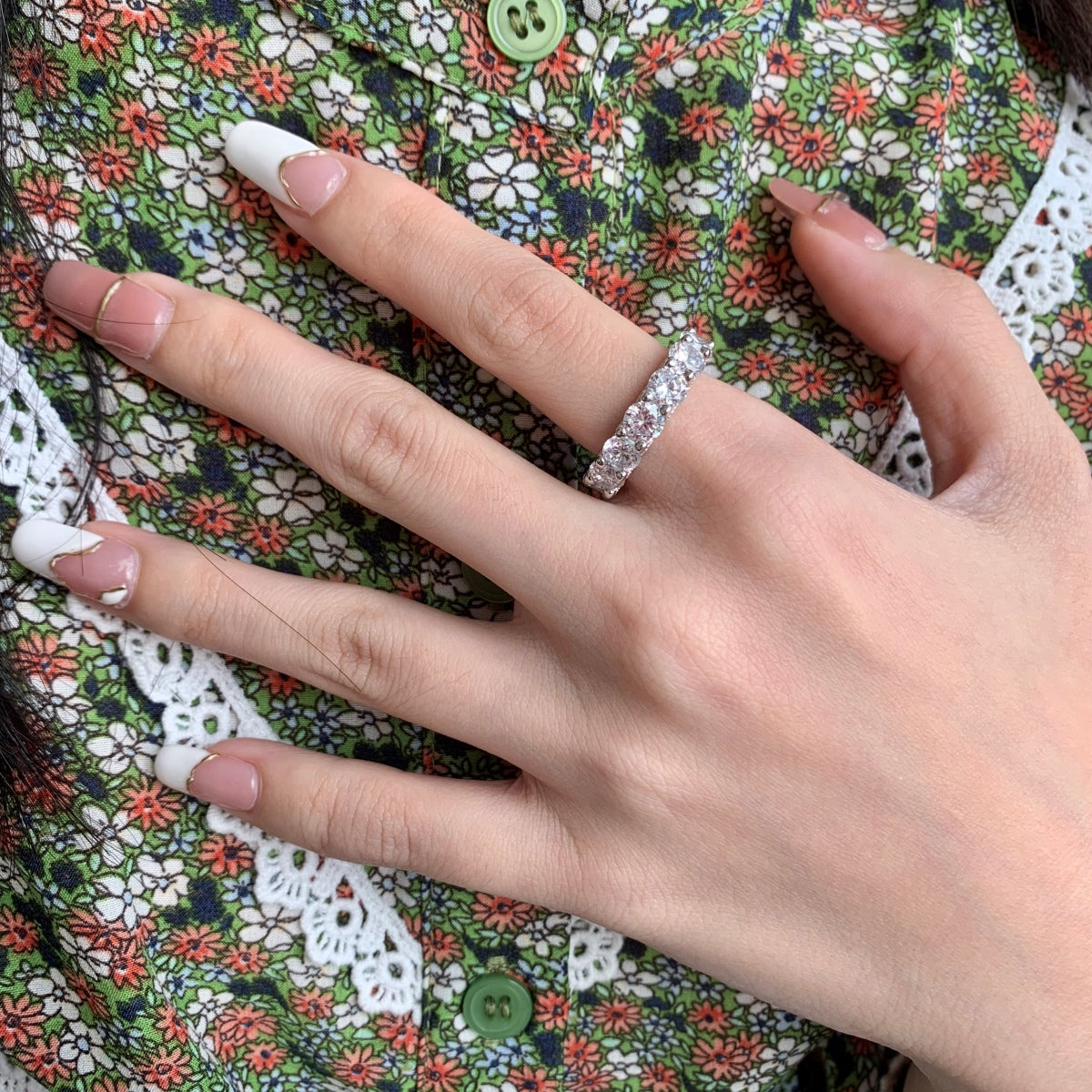 [Aurora]Gorgeous Round Cut Tennis Ring