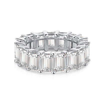 [AURORA]Eleganter Tennisring im Smaragdschliff mit 0,75 Karat