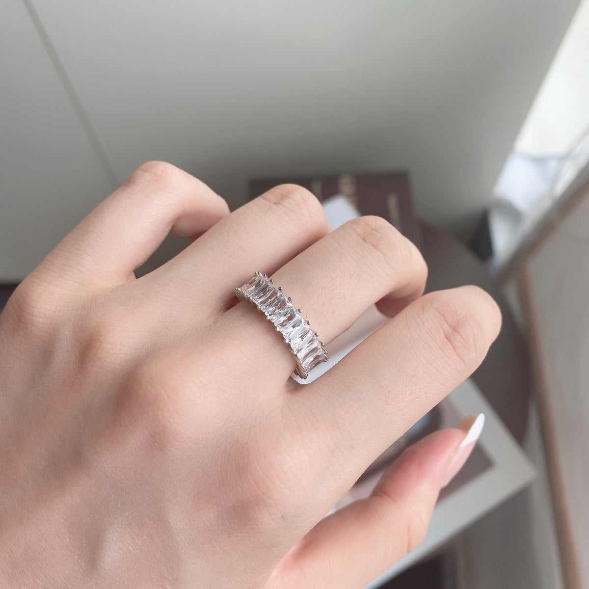 [AURORA]Unique Colorful Radiant Cut RIng