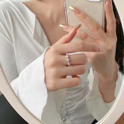 [AURORA]Exquisite Pear Cut Tennis Ring