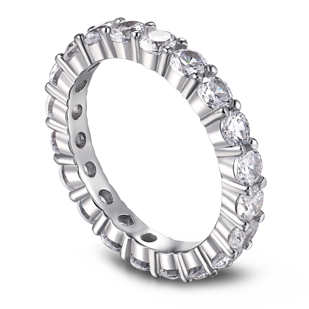 [Aurora]Sparkling Round Cut Tennis Ring