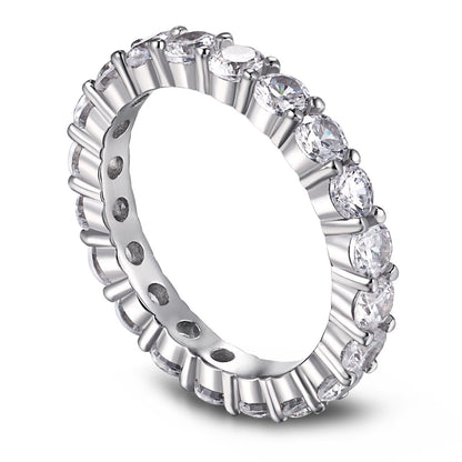 [Aurora]Sparkling Round Cut Tennis Ring