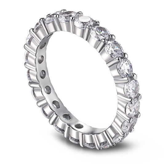 [Aurora]Sparkling Round Cut Tennis Ring