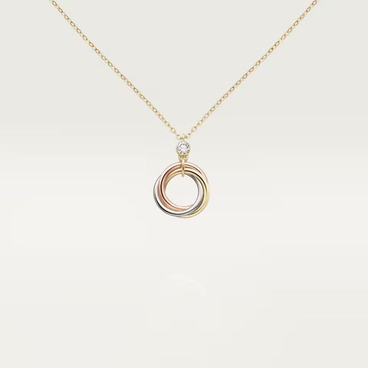 [AURORA]TRINITY  NECKLACE 1 DIAMOND