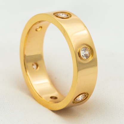[AURORA] LIEBESRING 5,5 MM 6 DIAMANTEN ROTGOLD
