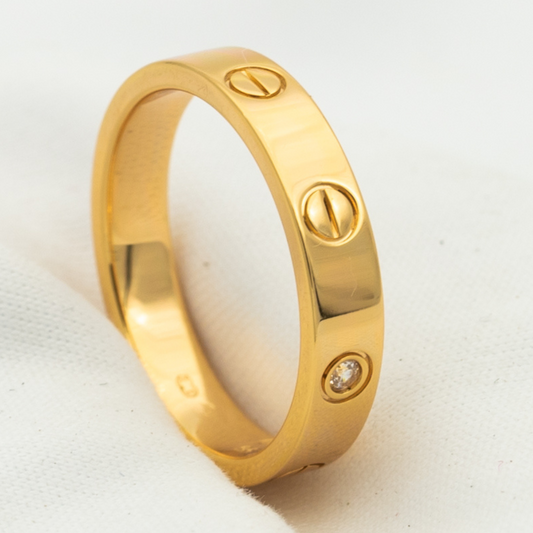 [Aurora]LOVE RING 4MM 1 DIAMOND PINK GOLD
