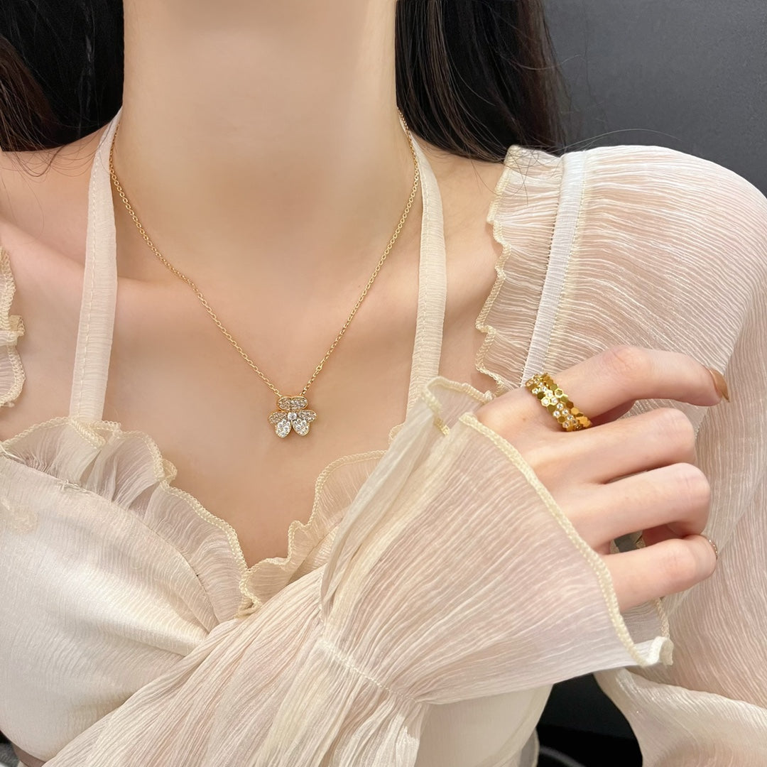 [Aurora]FLOWER DIAMOND NECKLACE