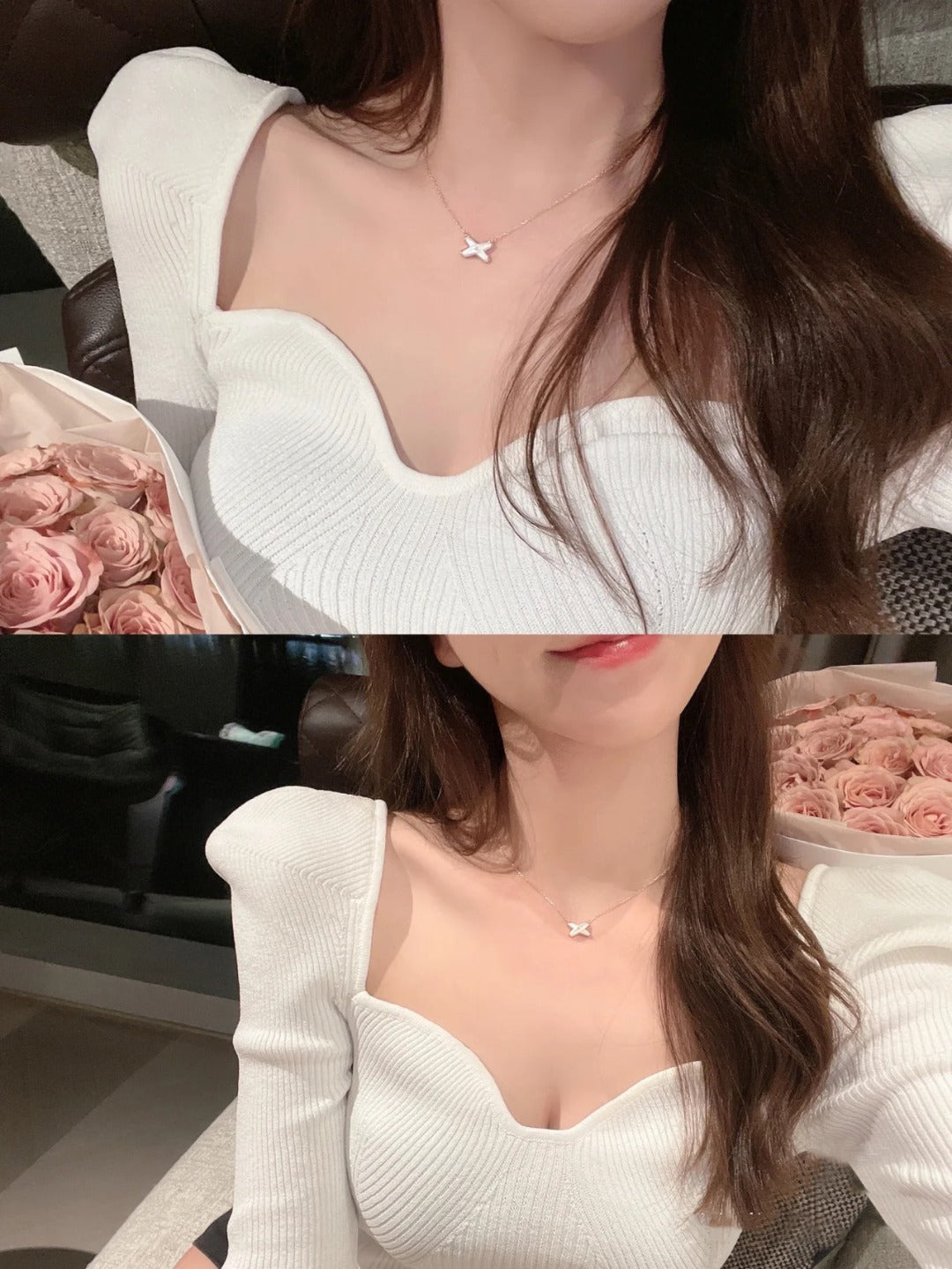 [AURORA]JEUX DE NECKLACE 1 DIAMANT