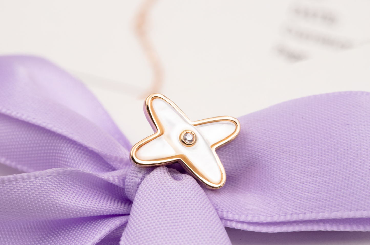 [AURORA]JEUX DE WHITE MOP ROSÉGOLD DIAMANT OHRRINGE