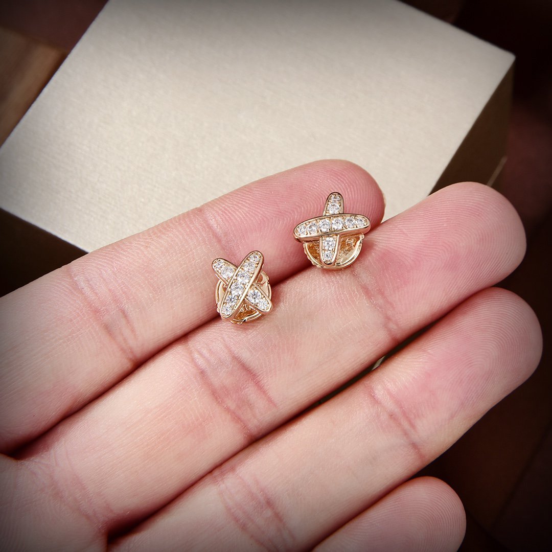 [Aurora]JEUX DE GOLD DIAMOND EARRINGS