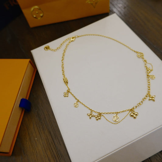[Aurora]BLOOMING SUPPLE NECKLACE BRASS