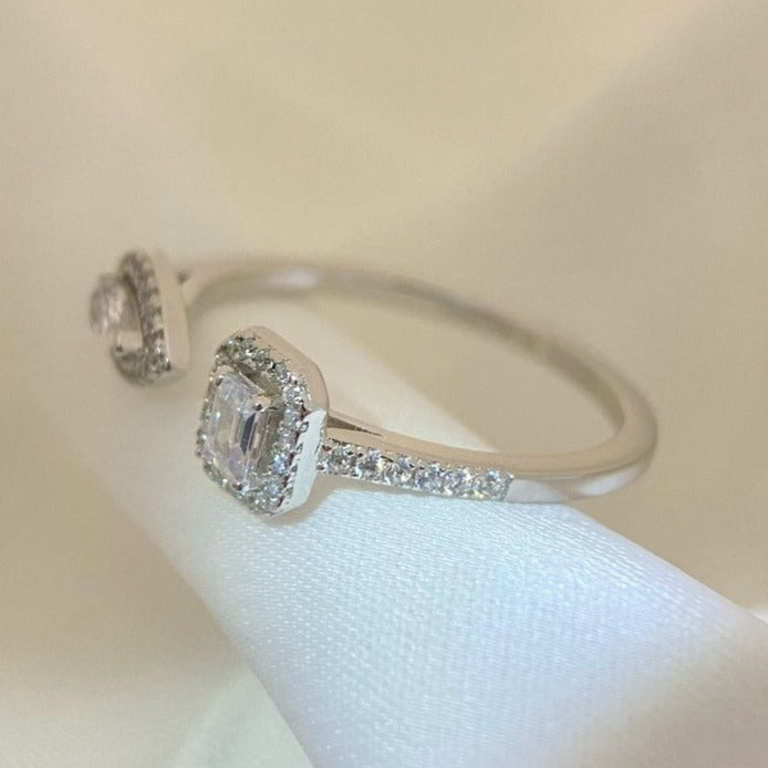 [AURORA]MY TWIN TOI & MOI SILVER DIAMOND RING