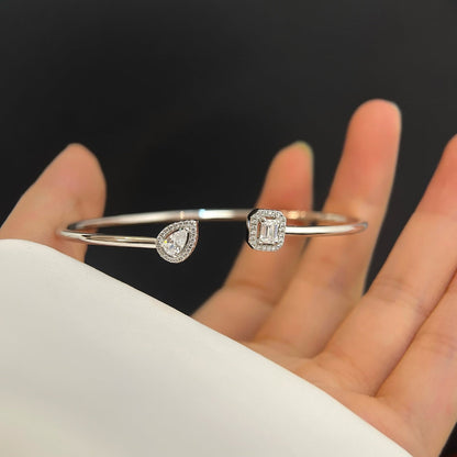 [AURORA]JONC FLEX MY TWIN TOI & MOI SILVER DIAMOND BRACELET