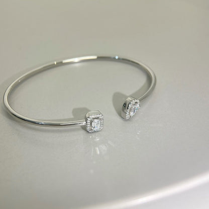 [AURORA]JONC FLEX MY TWIN TOI & MOI SILVER DIAMOND BRACELET