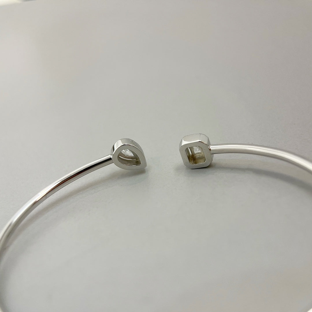 [AURORA]JONC FLEX MY TWIN TOI & MOI SILVER DIAMOND BRACELET