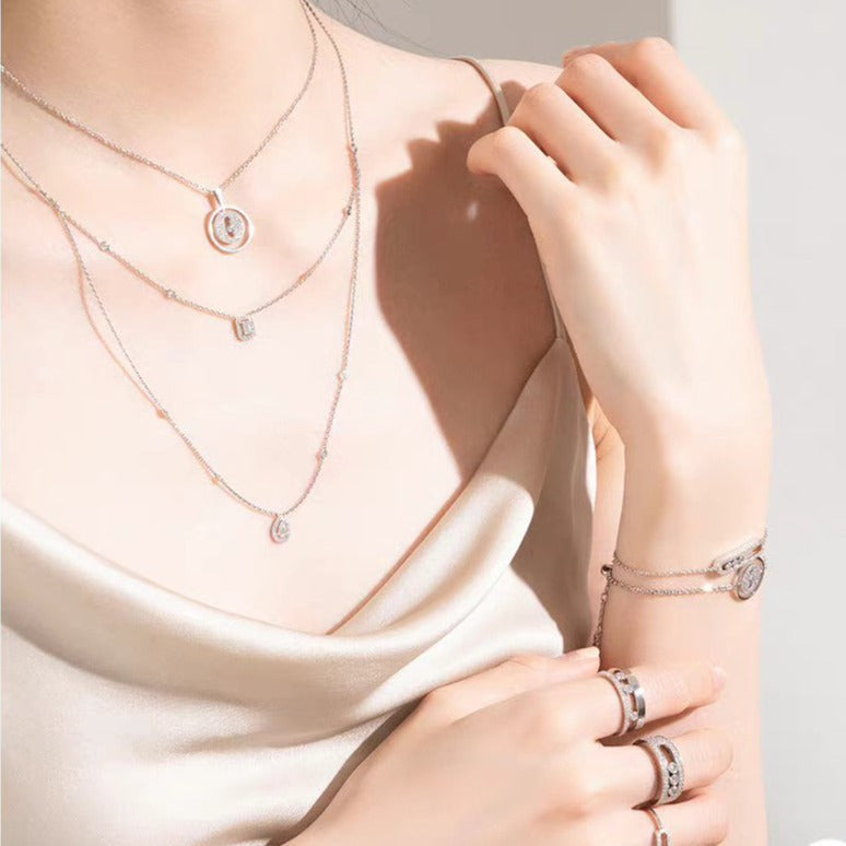 [AURORA]LUCKY MOVER PM PAVED NECKLACE