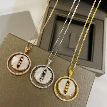 [AURORA]LUCKY MOVE MM NACRE BLANCHE DIAMOND NECKLACE