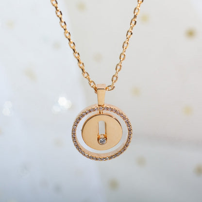 [AURORA]LUCKY MOVE PM NECKLACE PINK GOLD DIAMOND