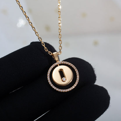[AURORA]LUCKY MOVE PM NECKLACE PINK GOLD DIAMOND