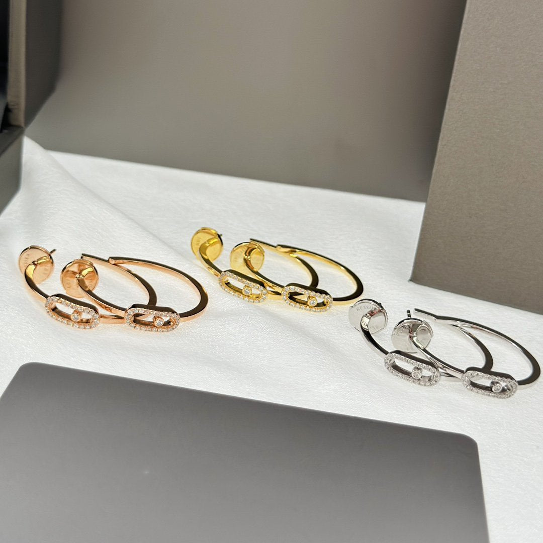 [AURORA]CREOLES MOVE UNO PM DIAMOND EARRINGS