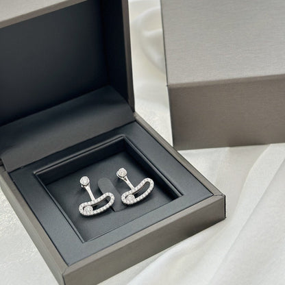 [AURORA]MOVE UNO SILVER DIAMOND EARRINGS