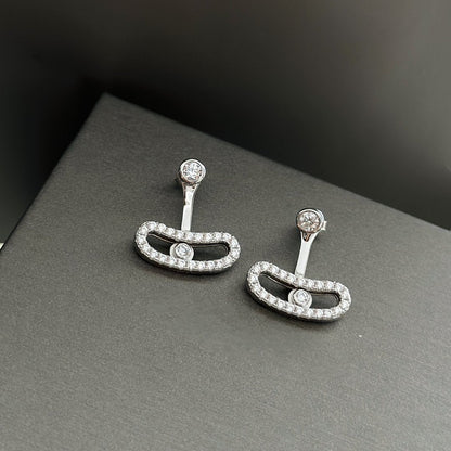 [AURORA]MOVE UNO SILVER DIAMOND EARRINGS