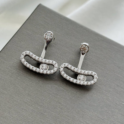 [AURORA]MOVE UNO SILVER DIAMOND EARRINGS