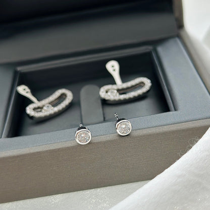 [AURORA]MOVE UNO SILVER DIAMOND EARRINGS
