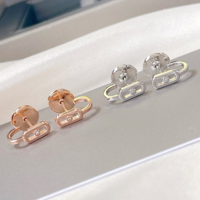 [AURORA]CREOLES MOVE UNO MINI 1 DIAMOND EARRINGS
