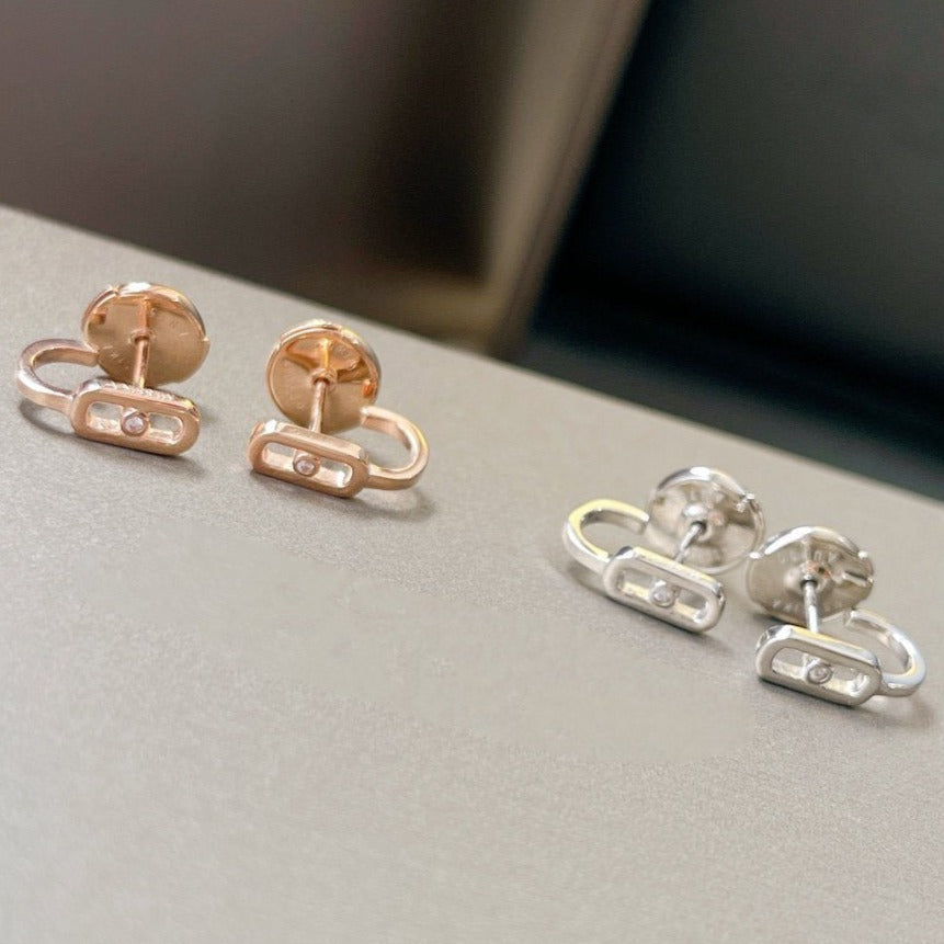 [AURORA]CREOLES MOVE UNO MINI 1 DIAMOND EARRINGS