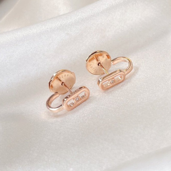 [AURORA]CREOLES MOVE UNO MINI 1 DIAMOND EARRINGS