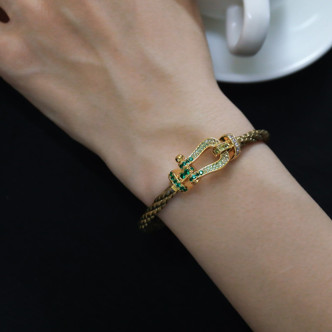 [Aurora]FORCE 10 GOLD GREEN DIAMOND PAVED