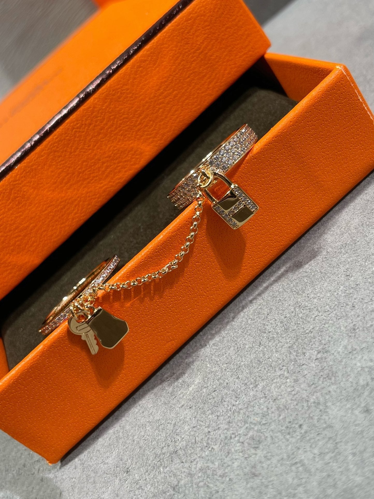 [AURORA]HM KELLY CLOCHETTE DOUBLE RING IN  WITH DIAMONDS