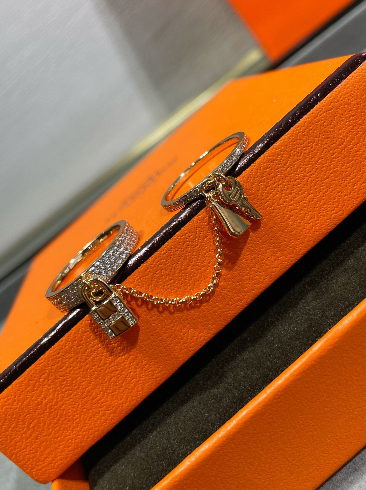 [Aurora]HM KELLY CLOCHETTE DOUBLE RING IN  WITH DIAMONDS