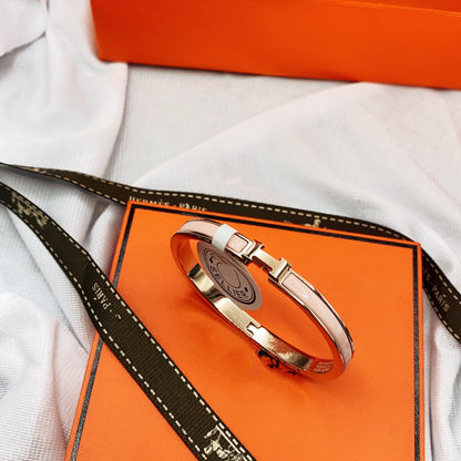 [AURORA]CLASSIC HM CLIC  PINK 8MM ENAMEL BRACELET