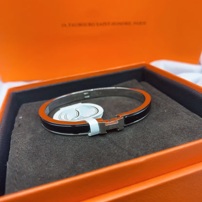 [AURORA]CLASSIC HM CLIC BLACK 8MM ENAMEL BRACELET