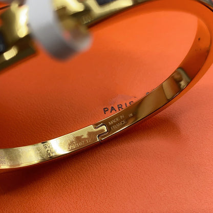 [AURORA]CLASSIC HM CLIC BLACK 8MM ENAMEL BRACELET