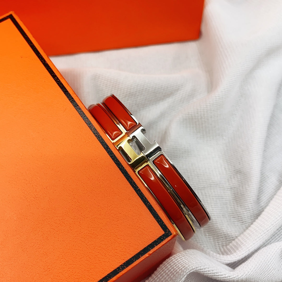 [AURORA]CLASSIC HM CLIC RED 8MM ENAMEL BRACELET