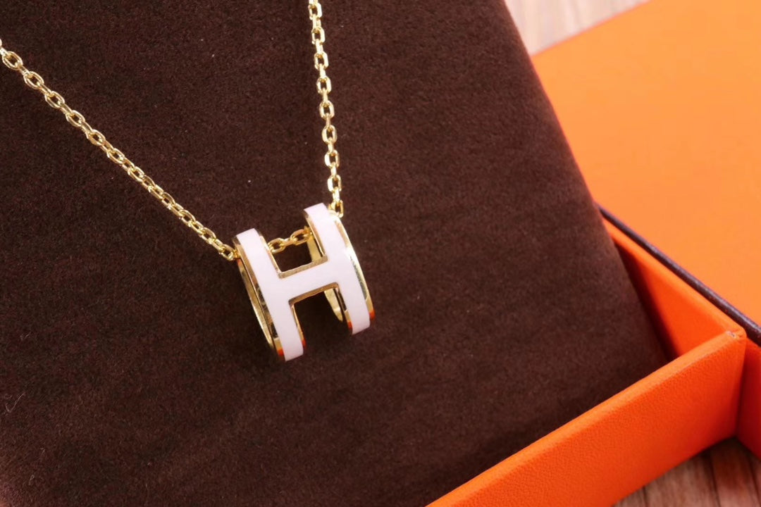 [Aurora]HM CLIC YELLOW ENAMEL GOLD NECKLACE
